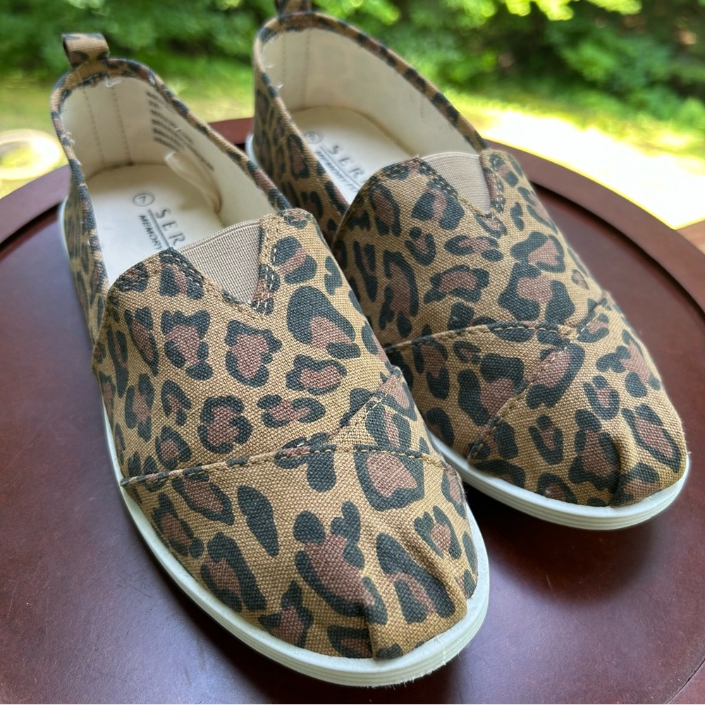 Canvas Leopard Print Espadrille Flats | Women’s 7 | Memory Foam Slip Ons - Picture 8 of 9